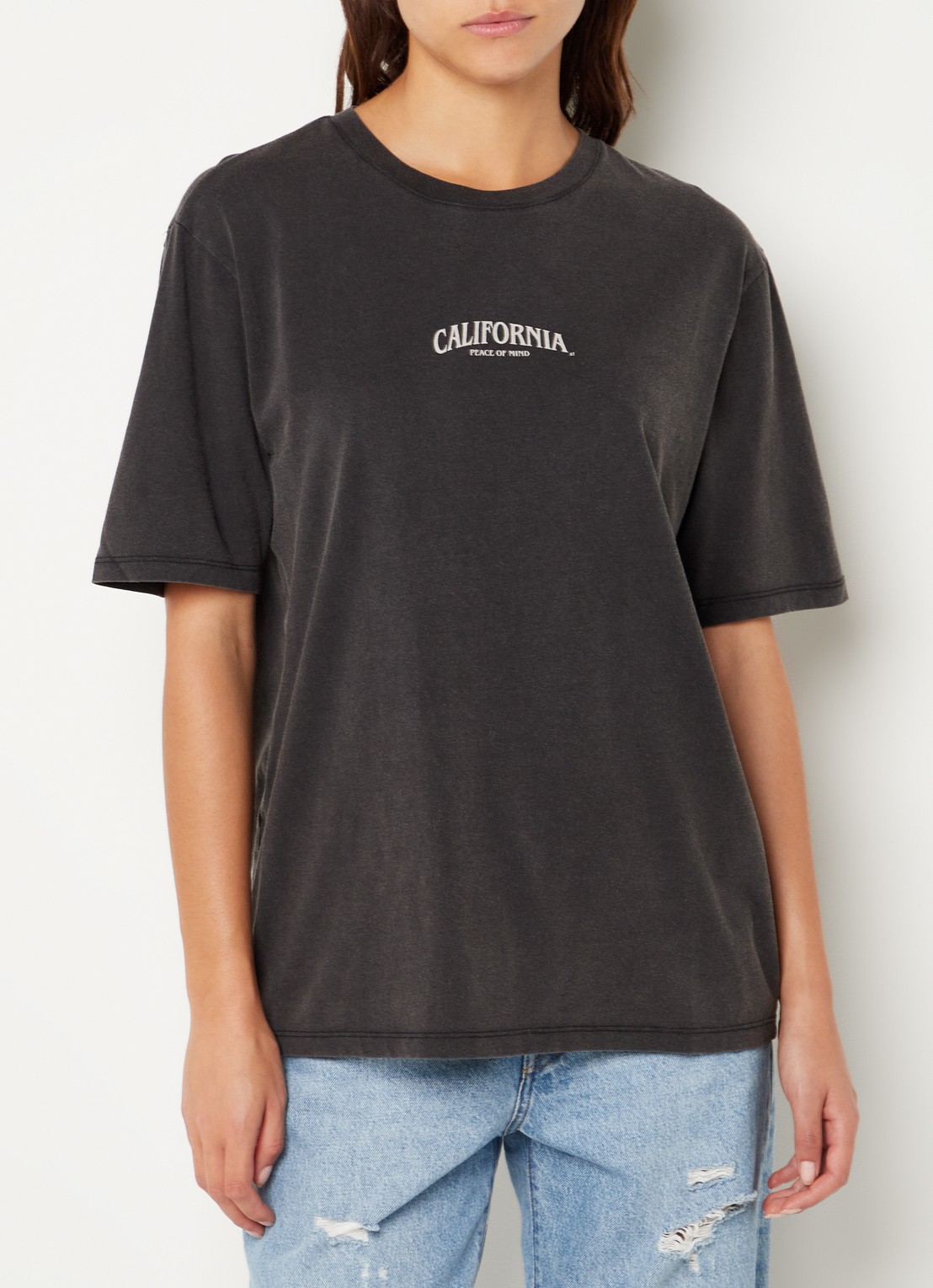 America Today Elle T-shirt met print - detail 7 middengrijs