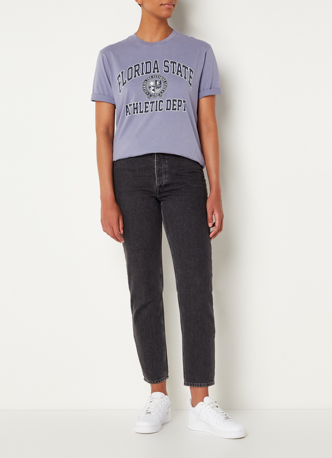 America Today Elle T-shirt met print - voorkant 3 staalblauw