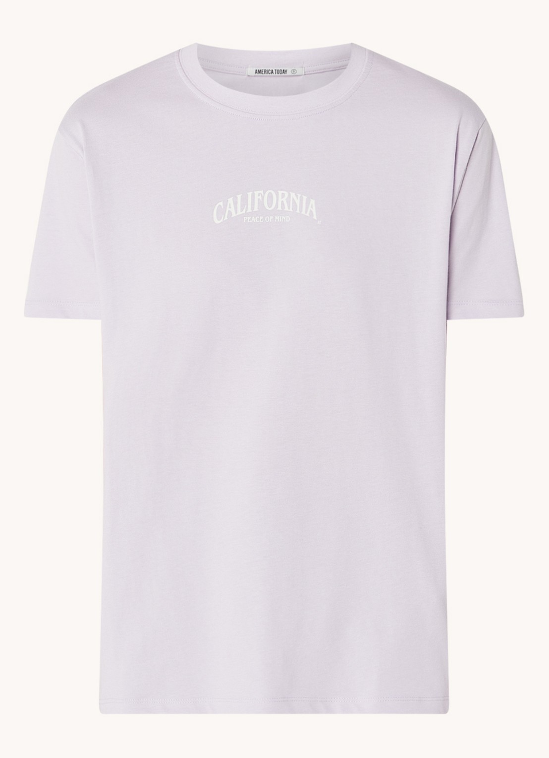America Today Emily T-shirt met tekstprint - voorkant 2 lila