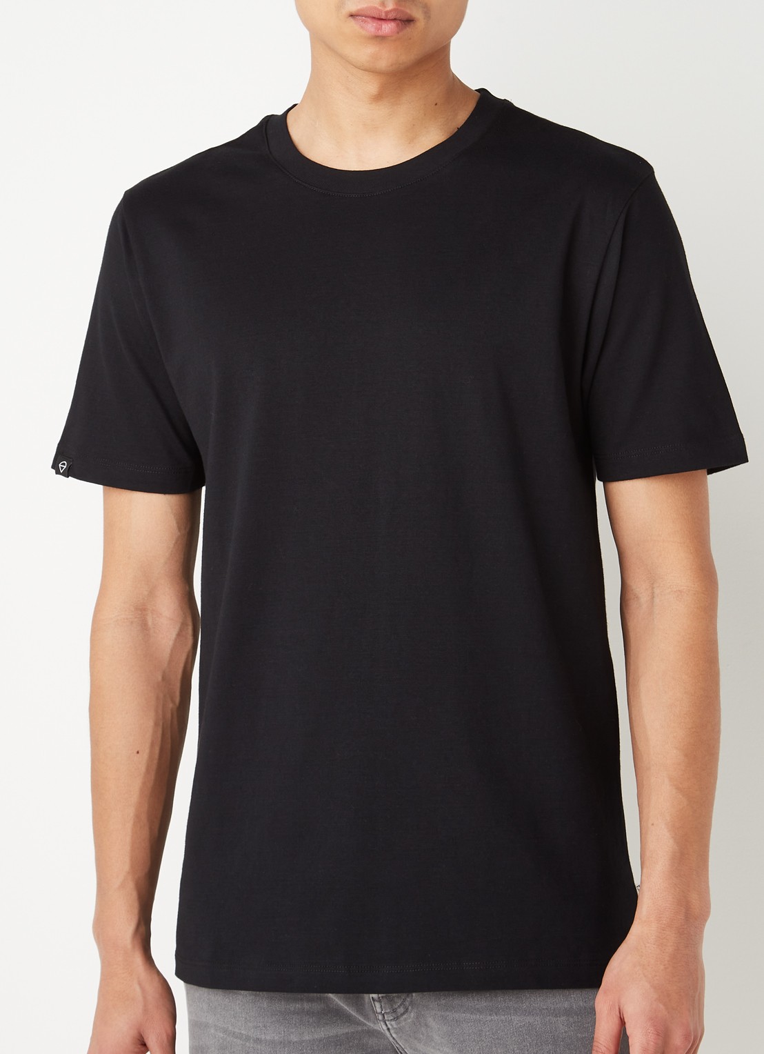 America Today Eric T-shirt van katoen - detail 3 zwart