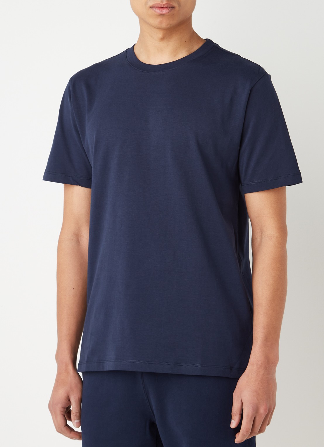 America Today Eric T-shirt van katoen - detail blauw