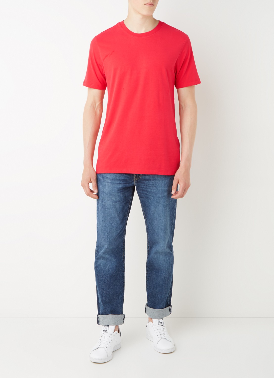 America Today Eric T-shirt van katoen - voorkant 2 steenrood