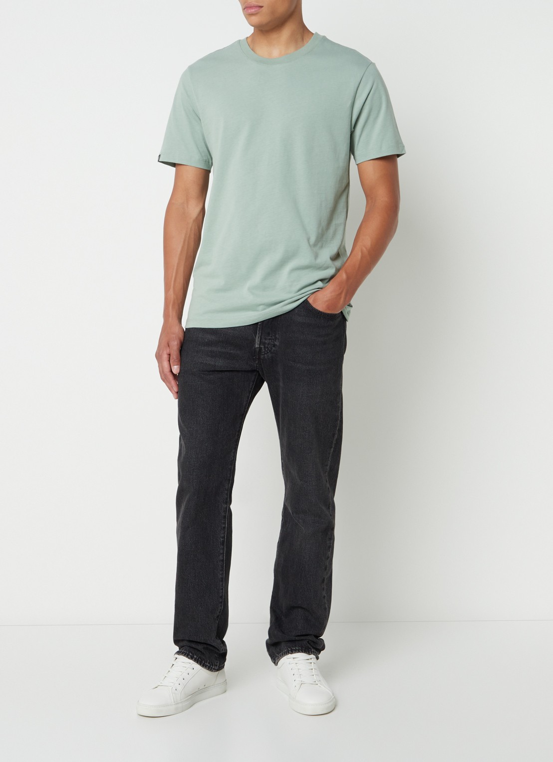 America Today Eric T-shirt van katoen - voorkant 4 lichtgroen