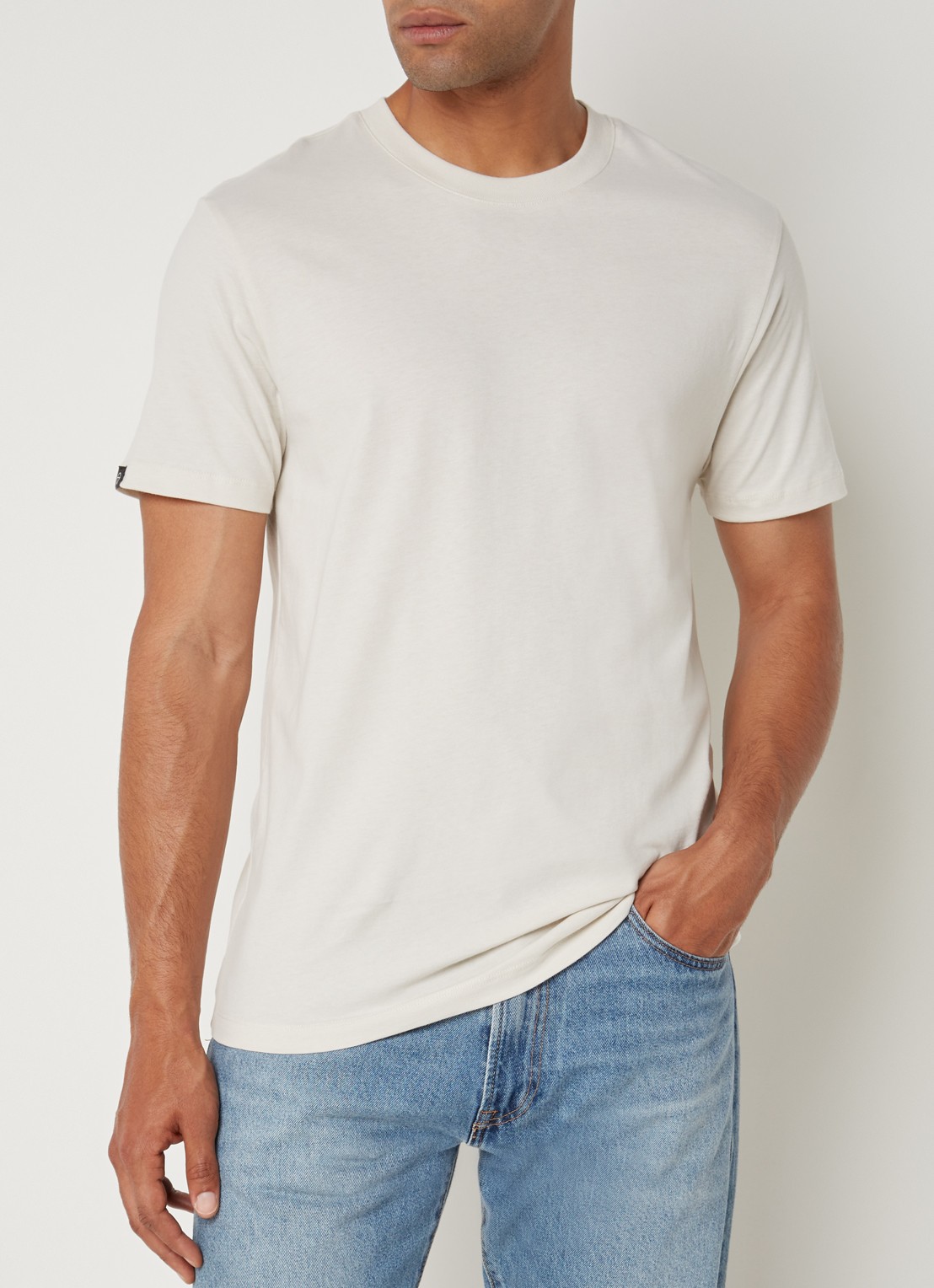 America Today Eric T-shirt van katoen - detail beige