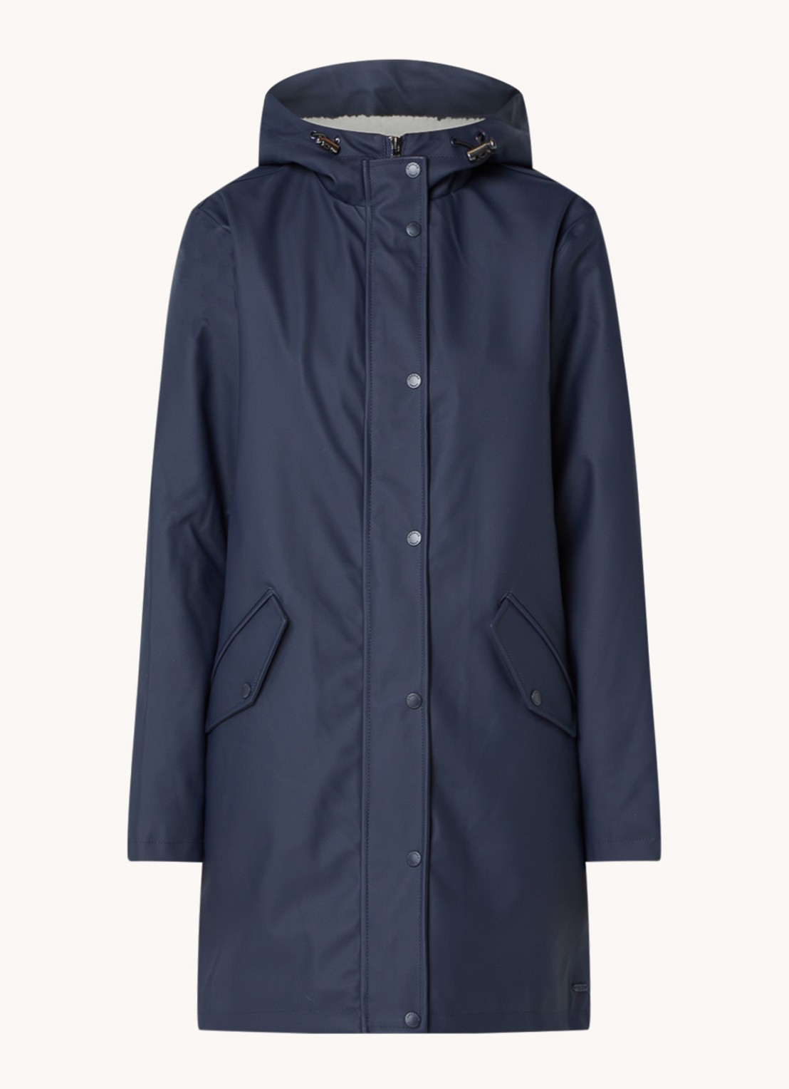America Today Janice regenjas met teddy voering  - voorkant blauw