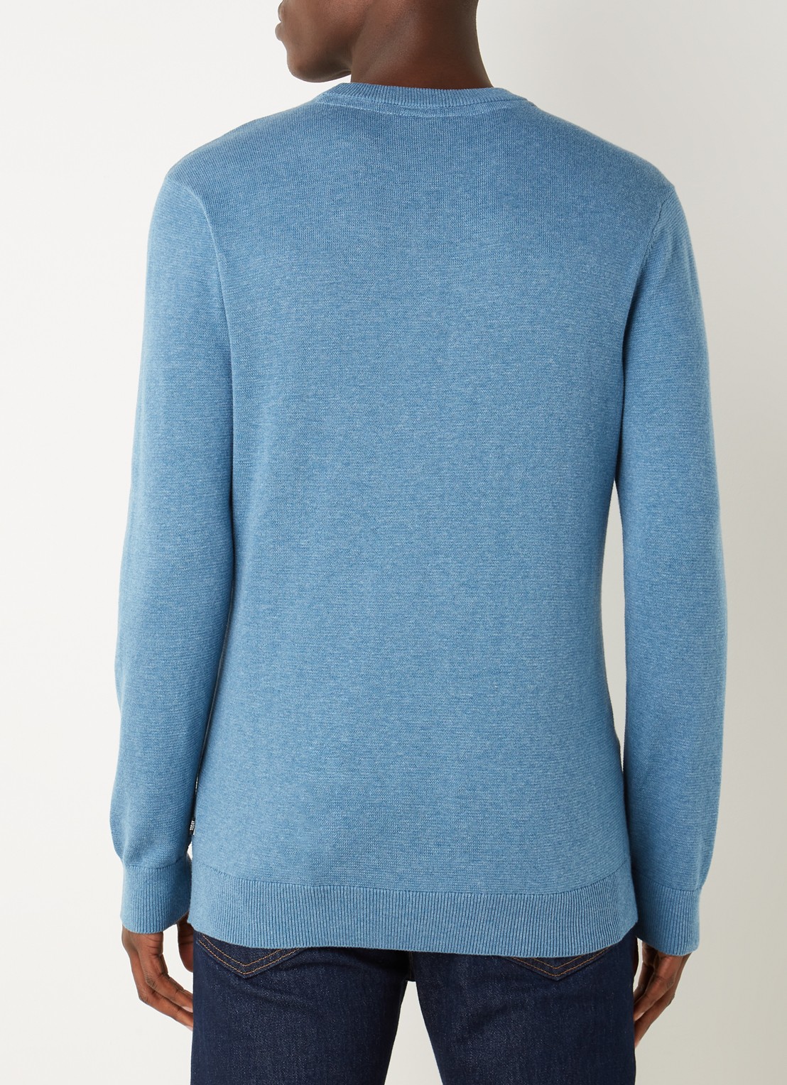 America Today Keith fijngebreide pullover met ronde hals - achterkant 4 blauw