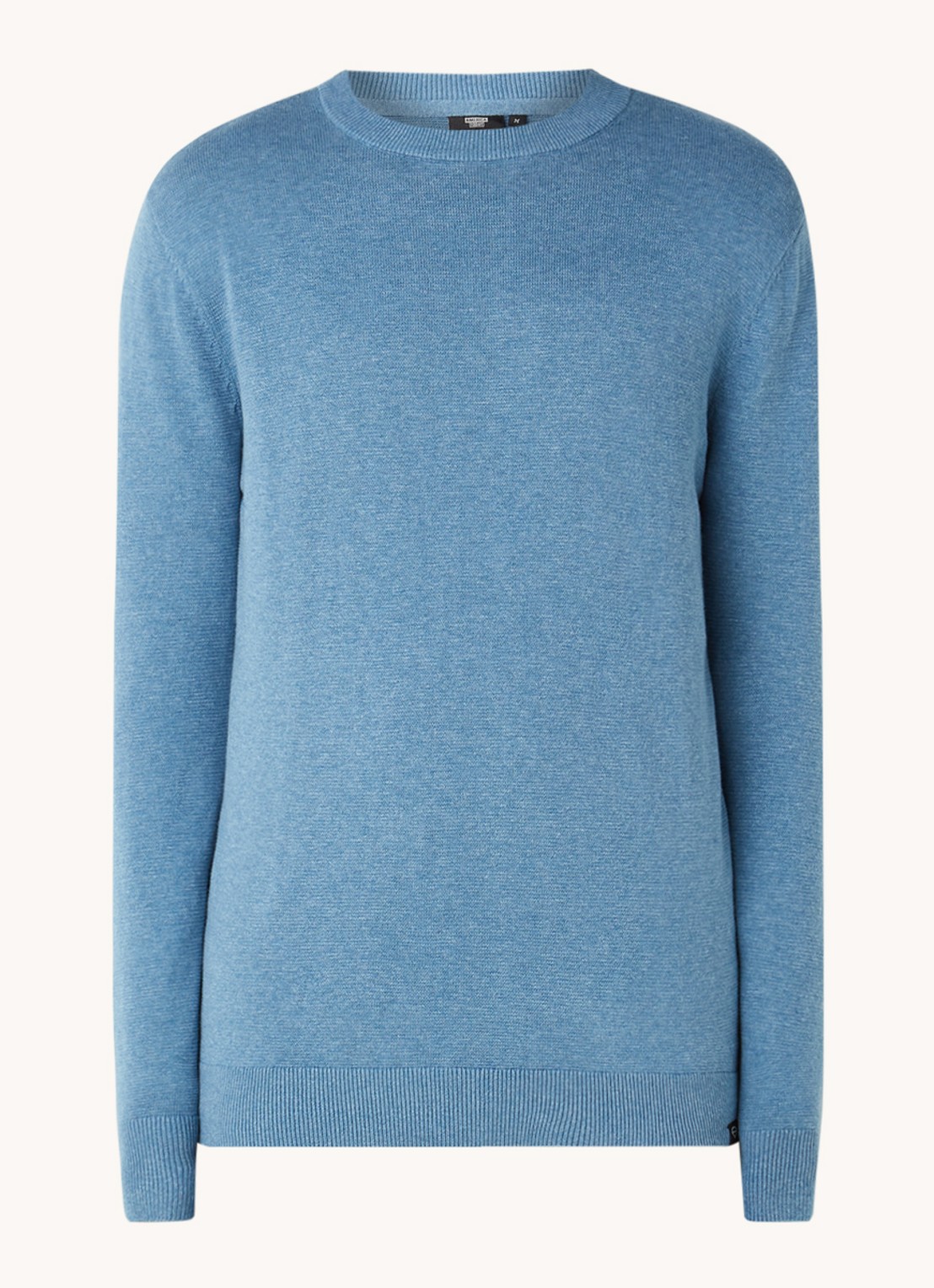 America Today Keith fijngebreide pullover met ronde hals - voorkant blauw