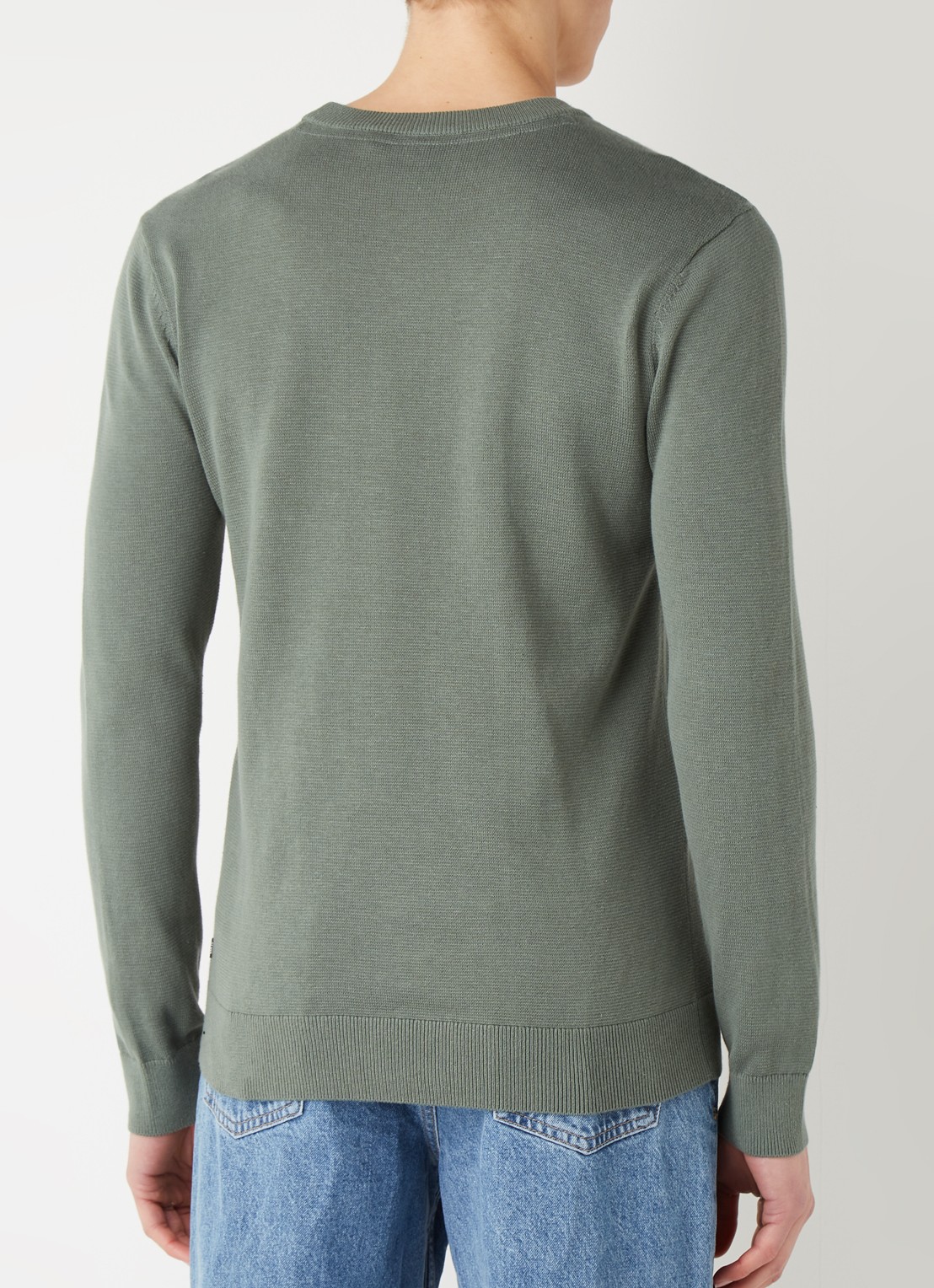 America Today Keith fijngebreide pullover met ronde hals - achterkant 4 groen