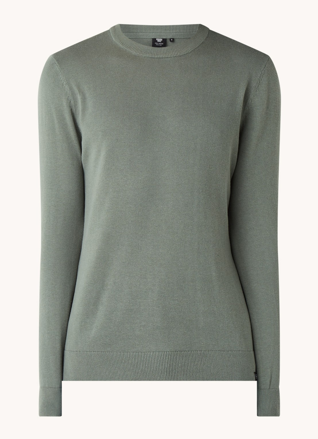 America Today Keith fijngebreide pullover met ronde hals - voorkant 2 groen
