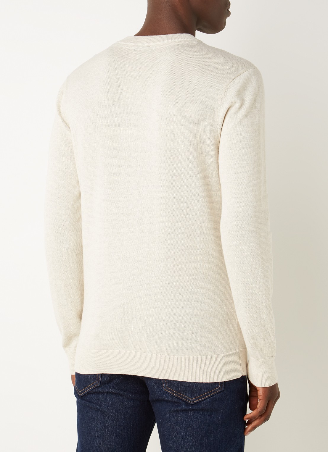 America Today Keith fijngebreide pullover met ronde hals - achterkant 4 beige