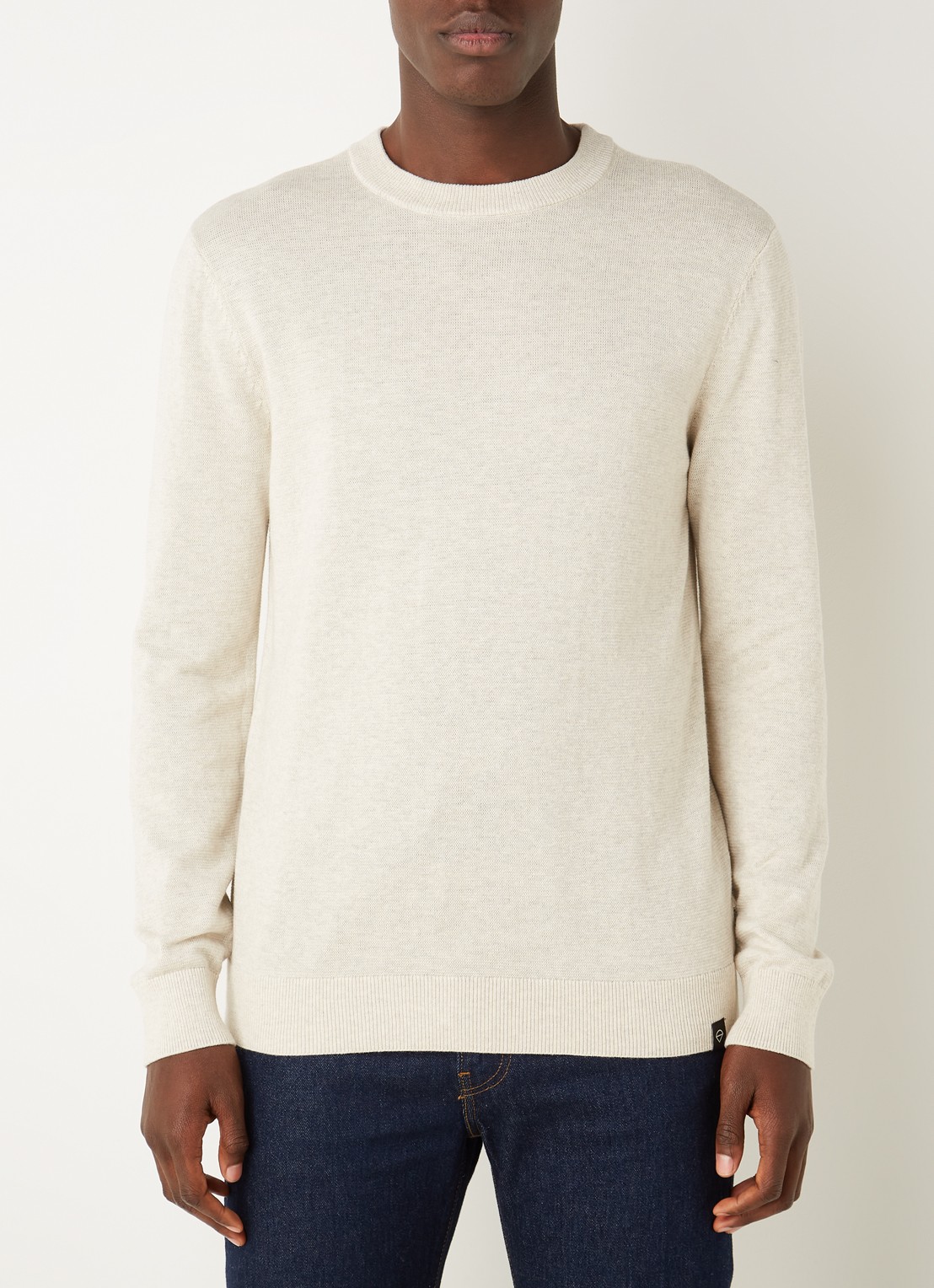 America Today Keith fijngebreide pullover met ronde hals - detail 3 beige