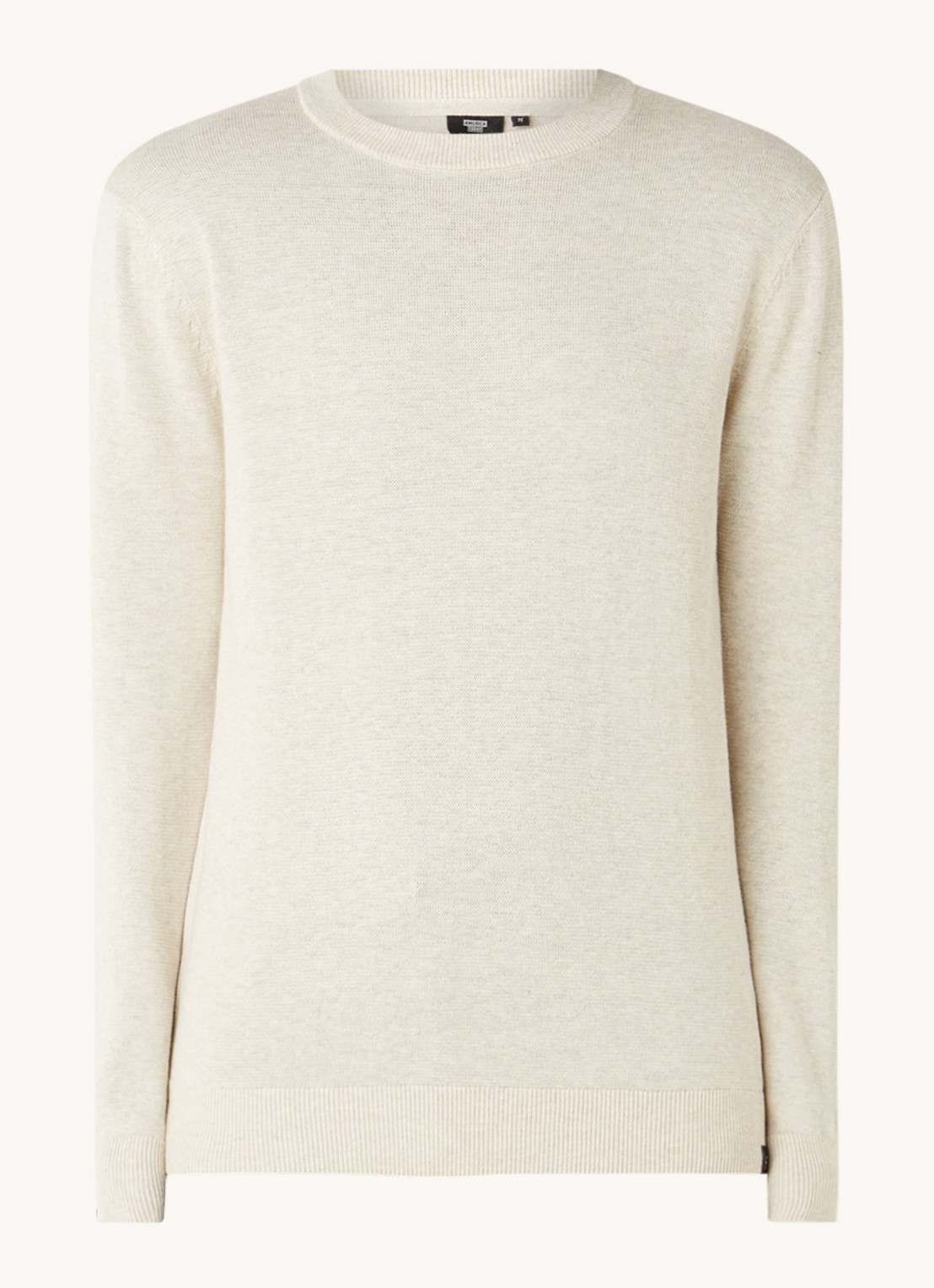 America Today Keith fijngebreide pullover met ronde hals - voorkant beige