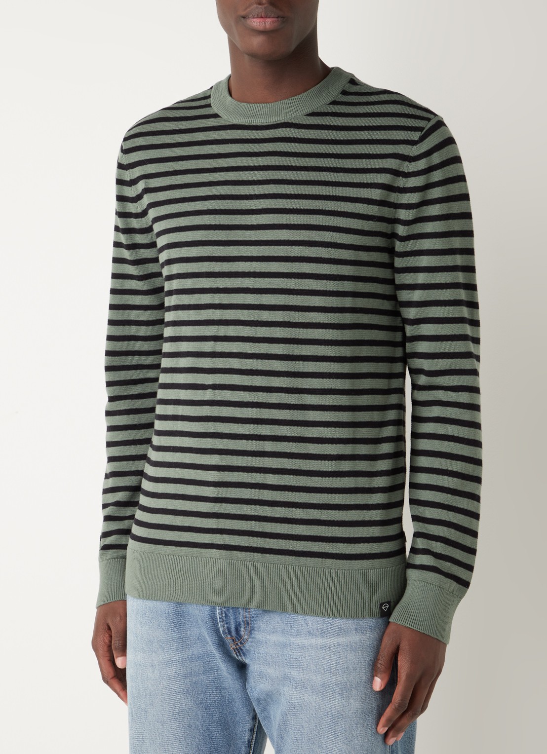 America Today Keith fijngebreide pullover met ronde hals - detail 2 steenrood