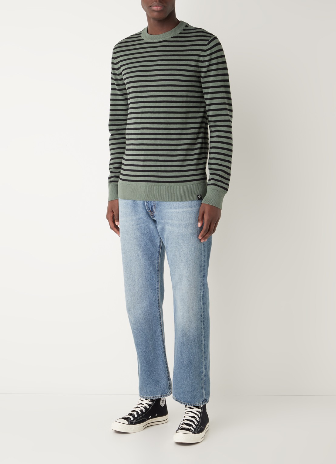 America Today Keith fijngebreide pullover met ronde hals - voorkant 4 steenrood