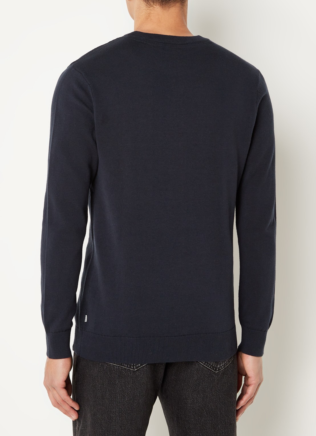 America Today Keith fijngebreide pullover met ronde hals - achterkant 4 blauw