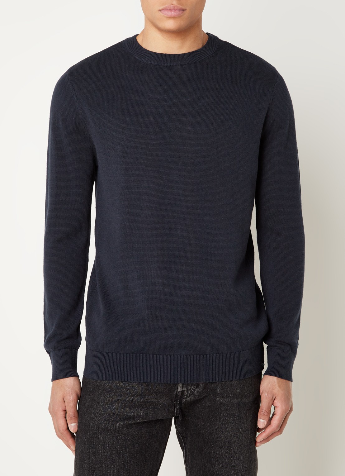 America Today Keith fijngebreide pullover met ronde hals - detail 3 blauw