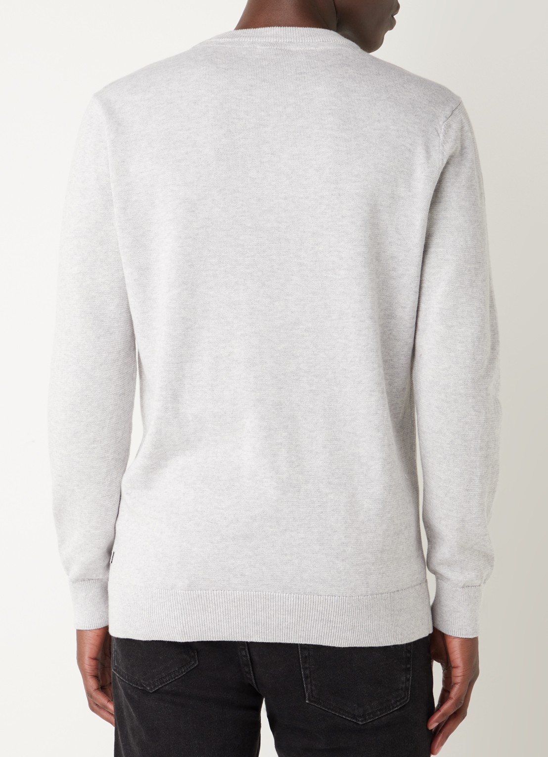 America Today Keith fijngebreide pullover met ronde hals - achterkant 4 grijsmele
