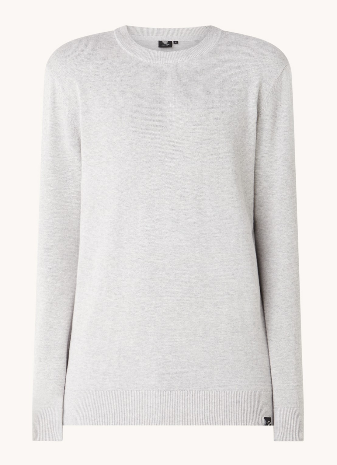 America Today Keith fijngebreide pullover met ronde hals - voorkant grijsmele