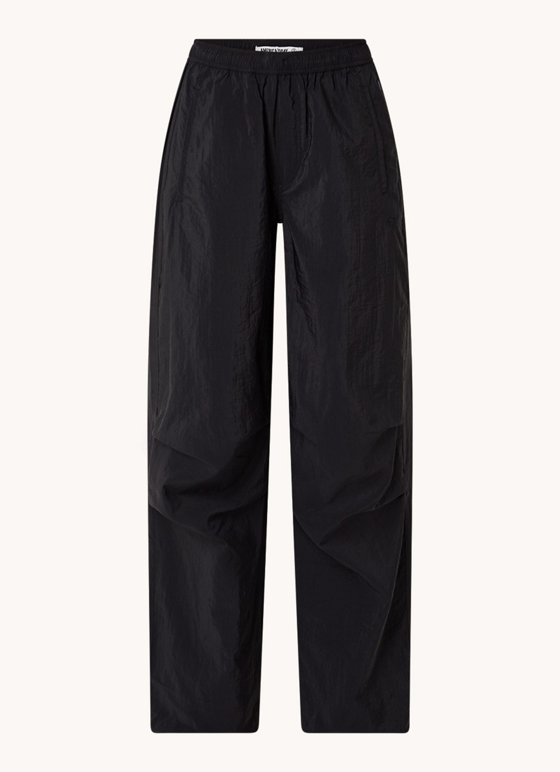 America Today Paola high waist tapered fit broek met plooidetail - voorkant 3 zwart