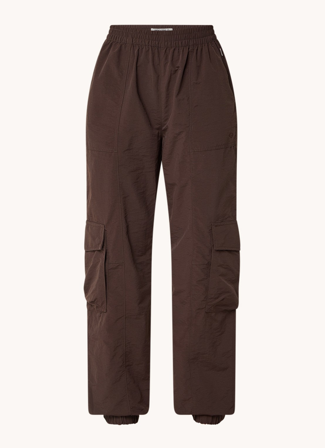 America Today Perry high waist tapered fit cargobroek  - voorkant bruin
