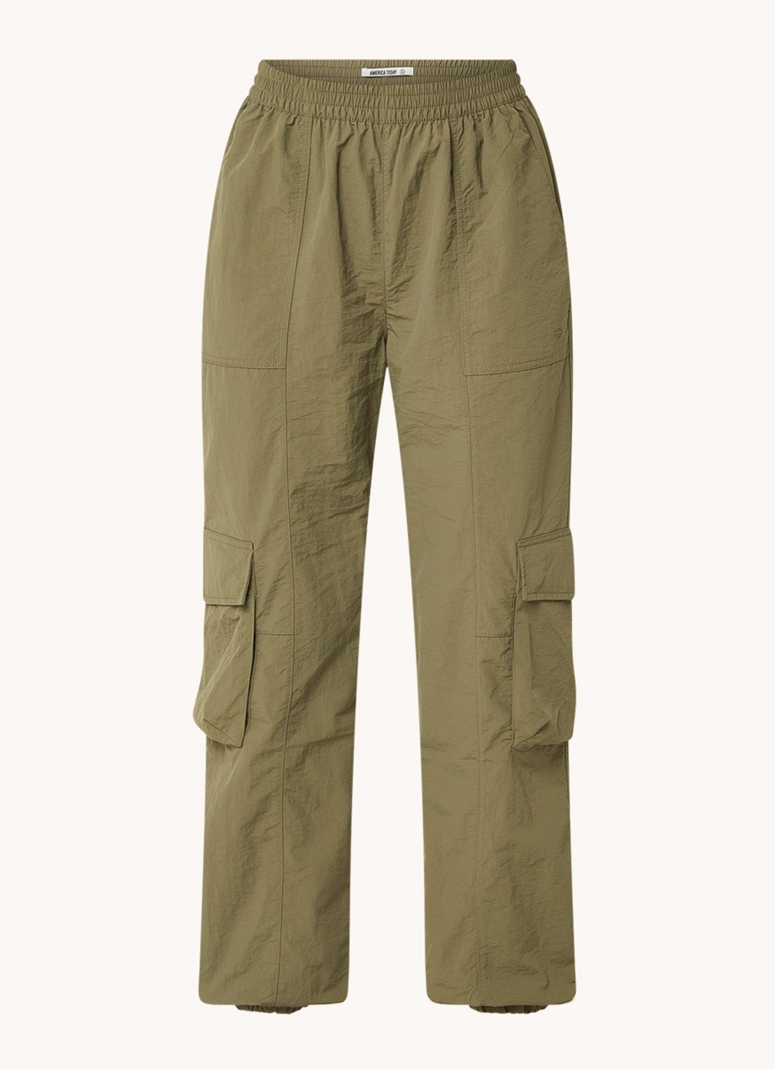 America Today Perry high waist tapered fit cargobroek  - voorkant 3 legergroen
