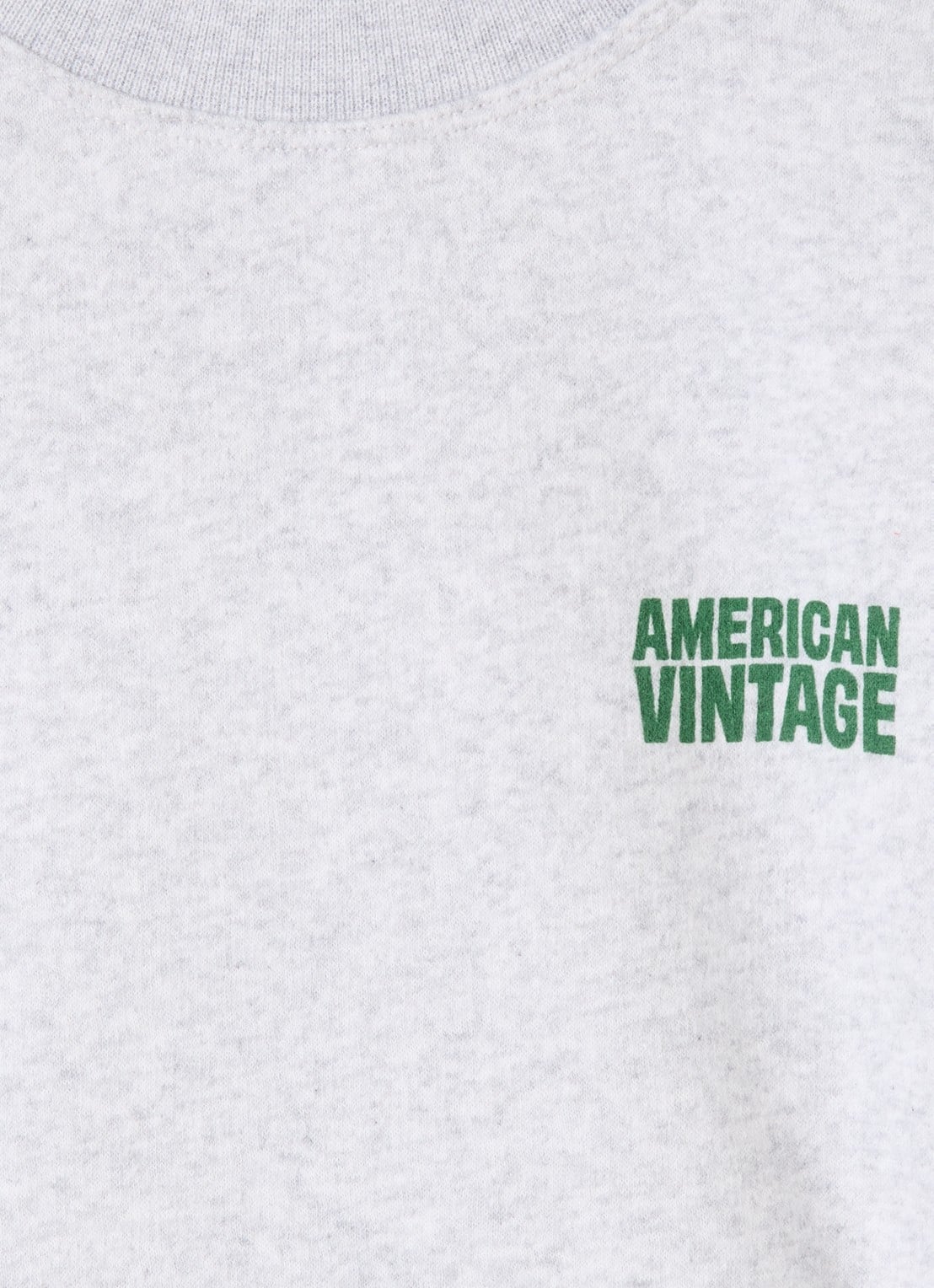 American Vintage Baptown sweater met logo - detail lichtgrijs