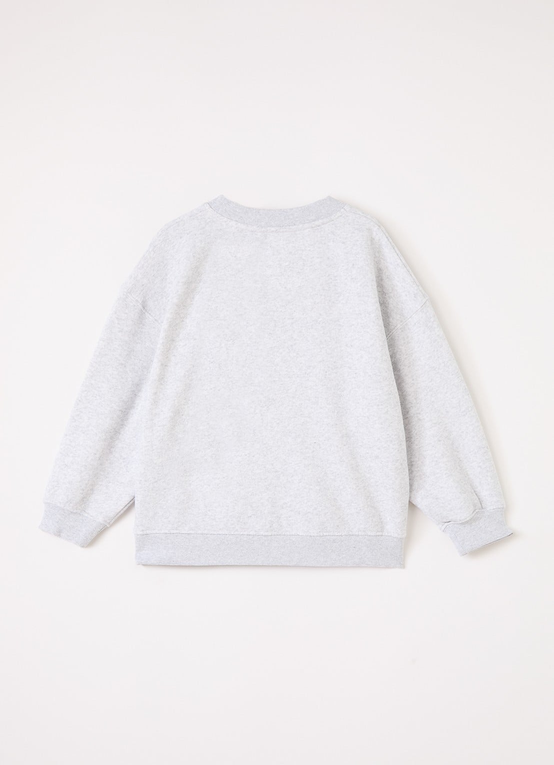 American Vintage Baptown sweater met logo - voorkant 3 lichtgrijs