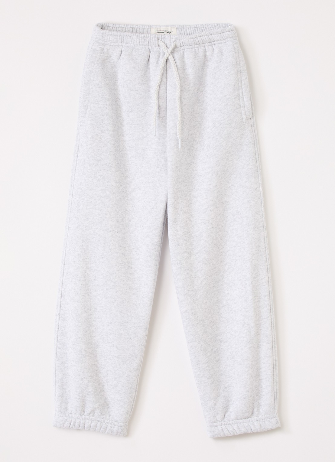 American Vintage Baptown tapered fit joggingbroek met logo - voorkant 2 lichtgrijs