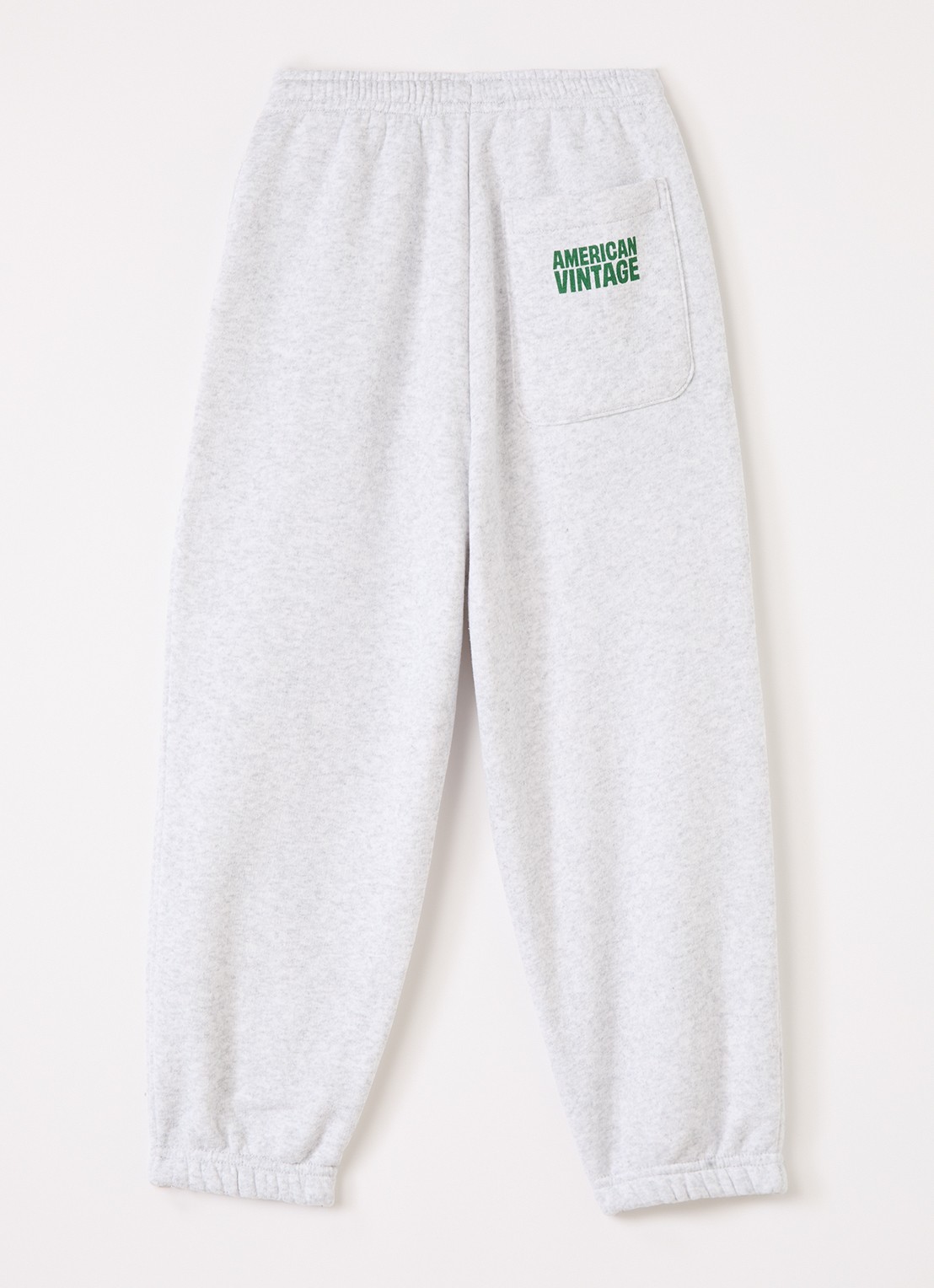 American Vintage Baptown tapered fit joggingbroek met logo - voorkant 3 lichtgrijs