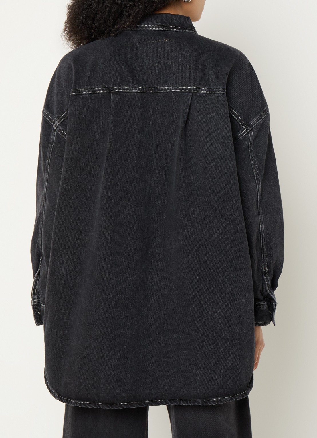 American Vintage Chemise blouse van denim met borstzakken - achterkant 2 zwart