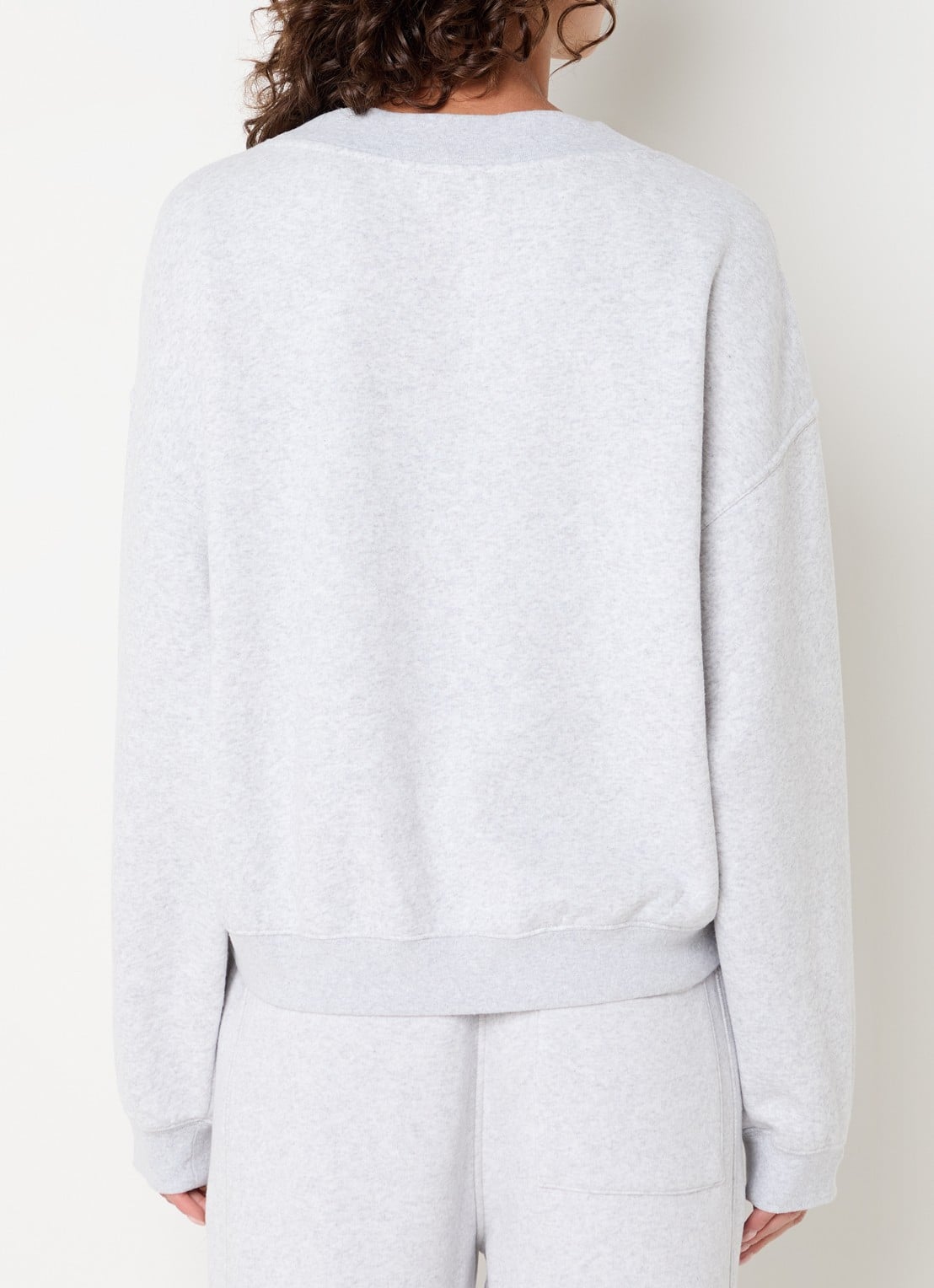 American Vintage Chine sweater met V-hals - achterkant 4 grijsmele
