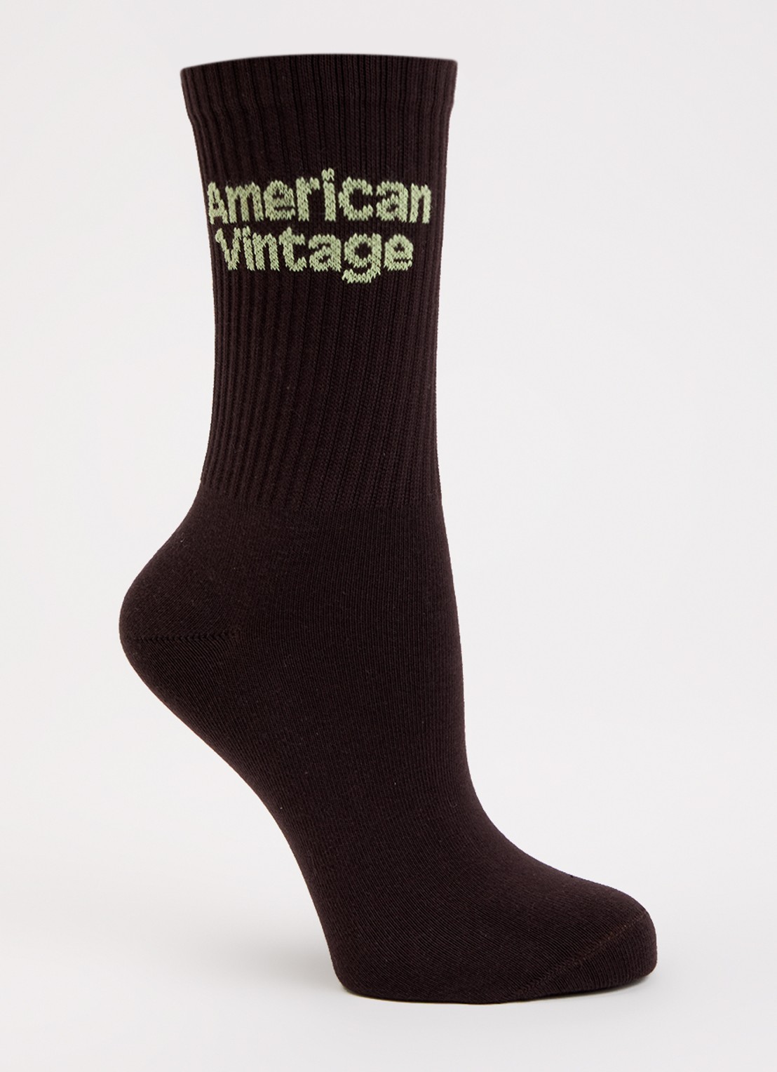 American Vintage Clypsun sokken met logo - voorkant 2 donkerbruin