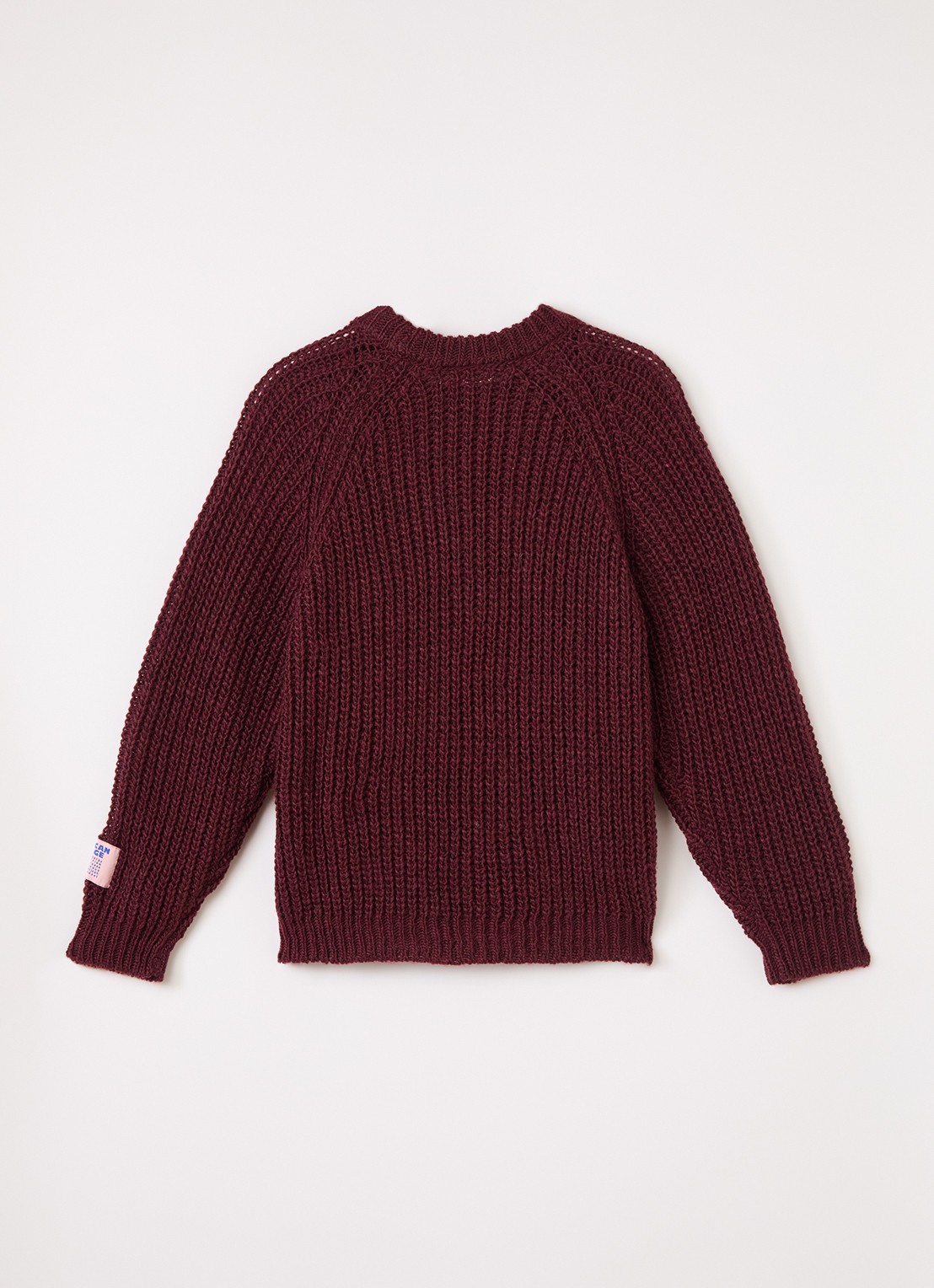 American Vintage Cyrob grofgebreide trui van wol - voorkant 2 bordeauxrood