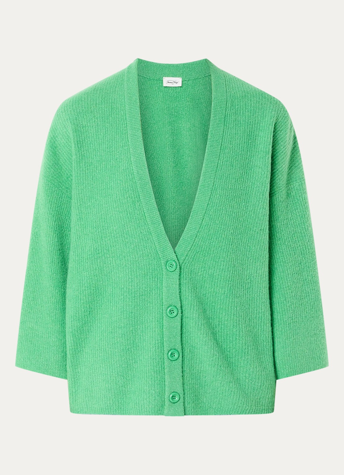 American Vintage Damsville grofgebreid vest in wolblend - voorkant groen
