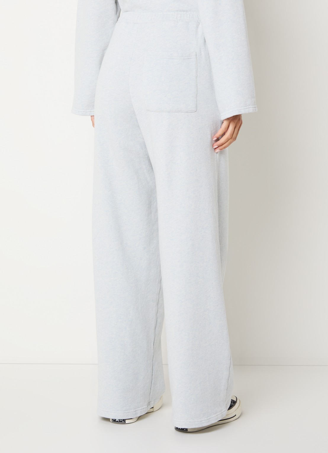 American Vintage Dantown high waist straight fit joggingbroek met steekzakken - achterkant 4 grijsmele