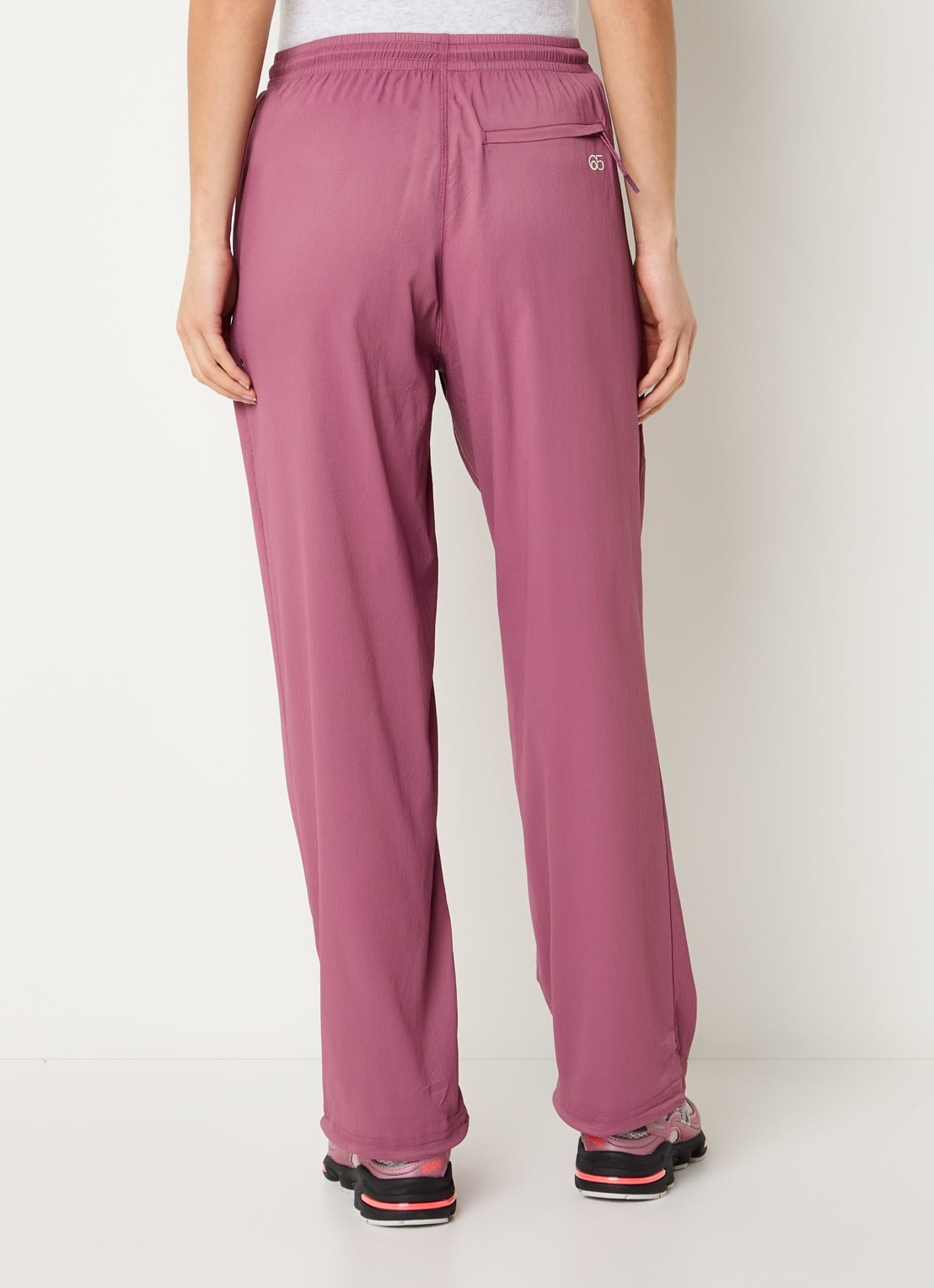 American Vintage Dyffow high waist sport broek met logo en ritszakken - achterkant roze
