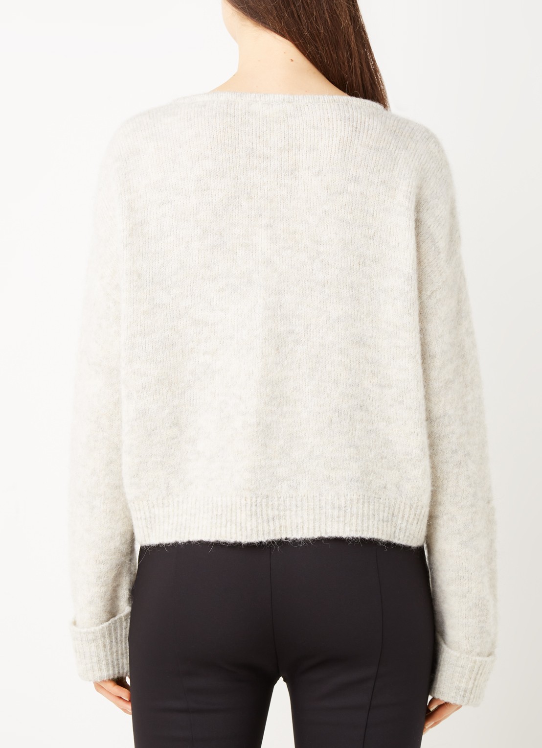 American Vintage East fijngebreide pullover in alpaca wolblend - achterkant beige