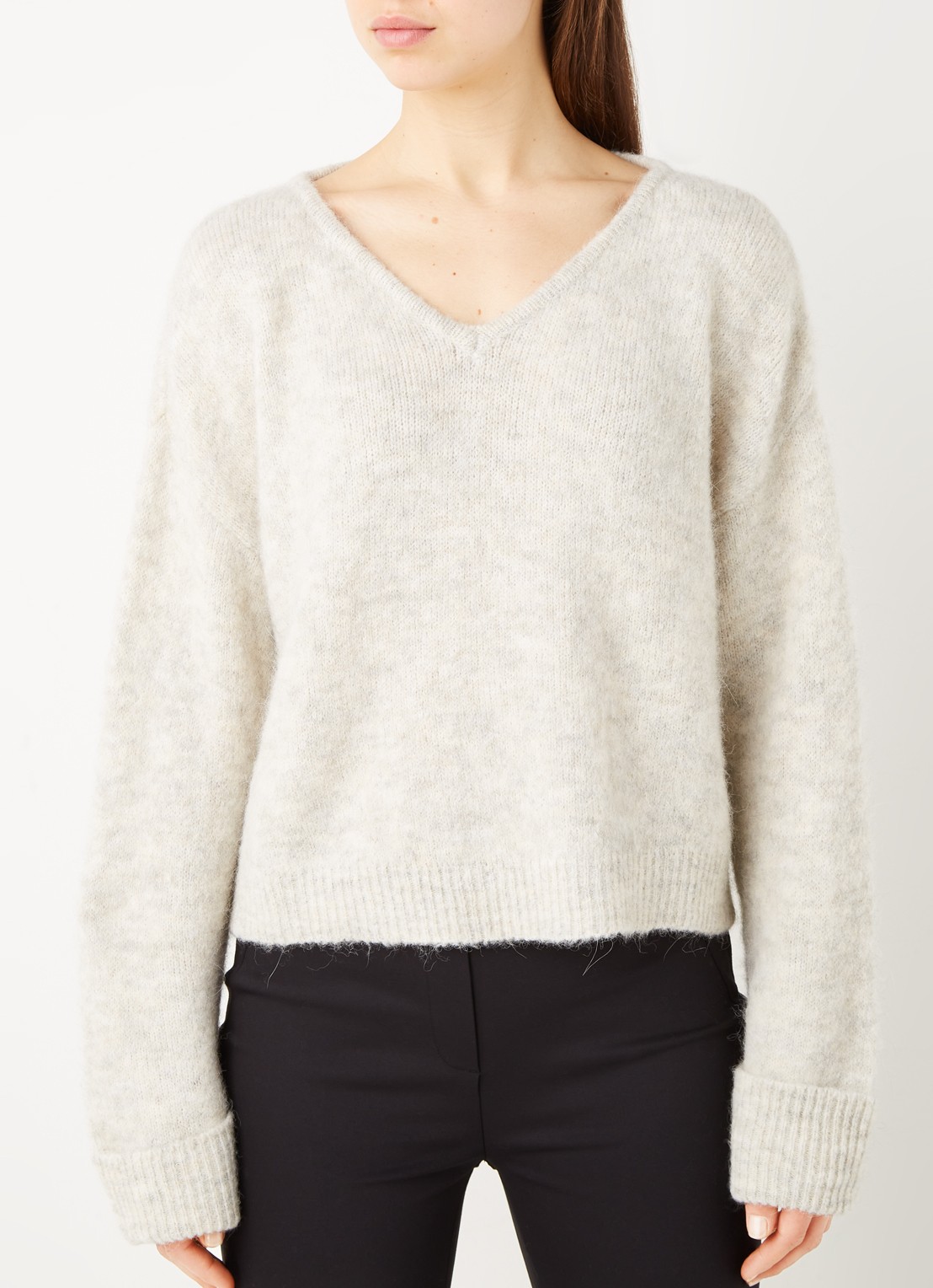 American Vintage East fijngebreide pullover in alpaca wolblend - detail 4 beige