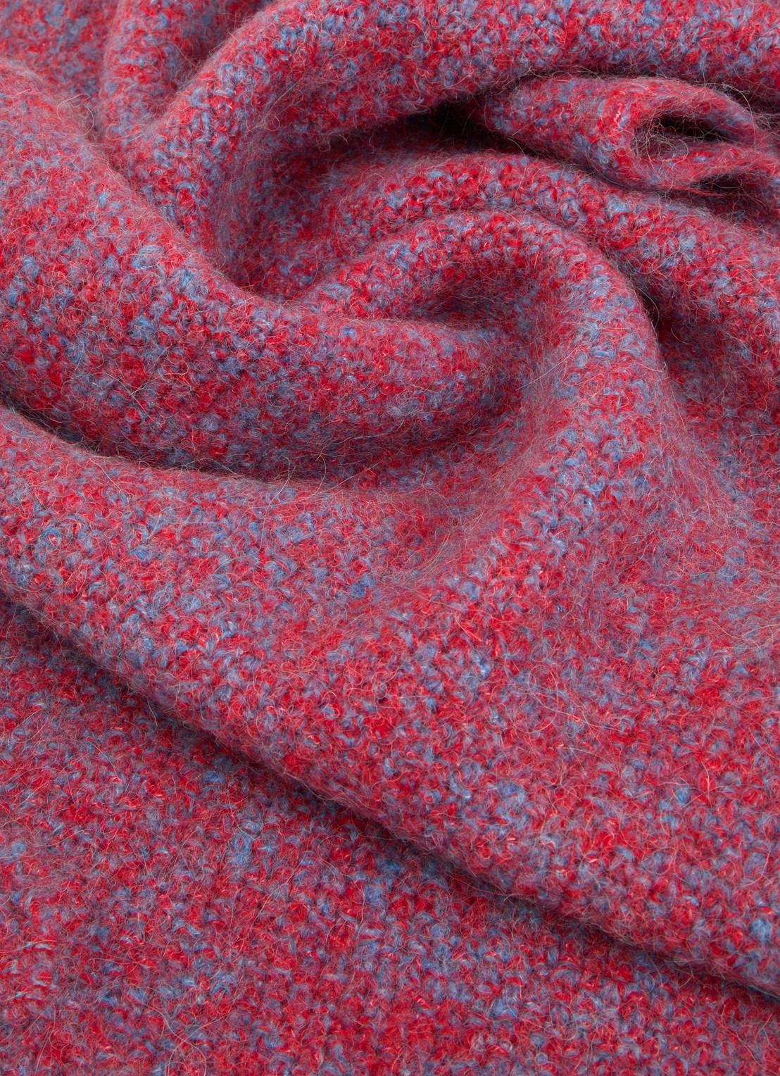 American Vintage East sjaal in alpaca wolblend 180 x 42 cm - detail 3 rood