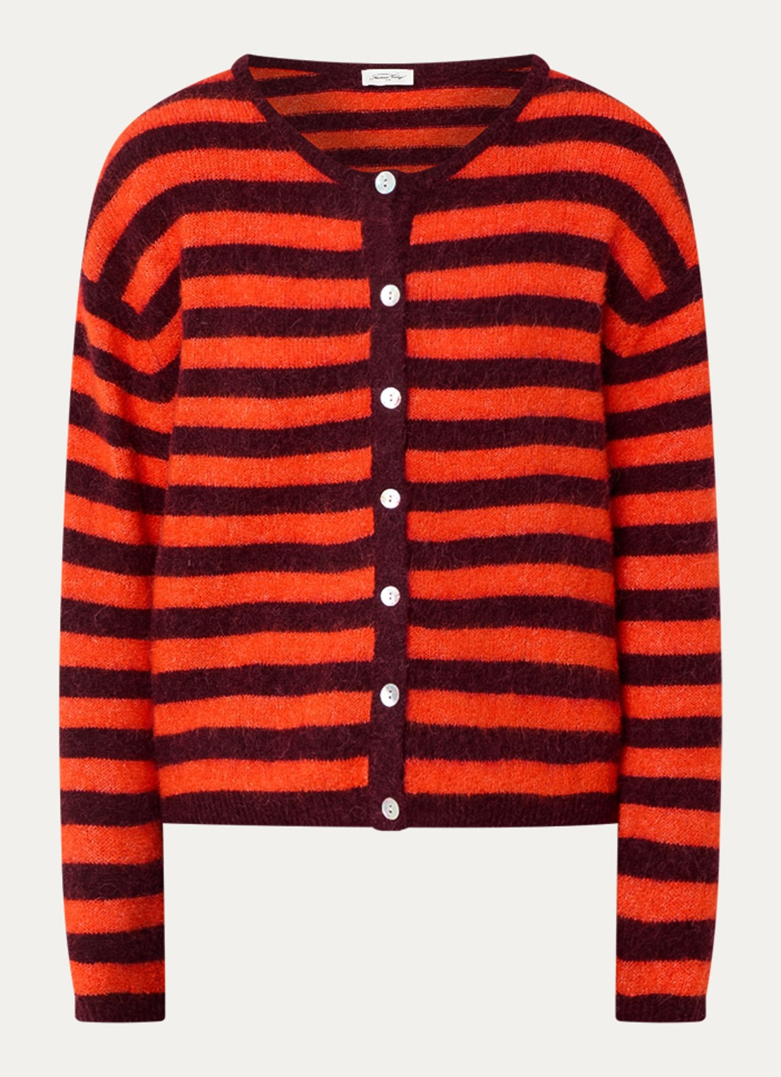 American Vintage Fijngebreid vest in alpaca wolblend - voorkant rood