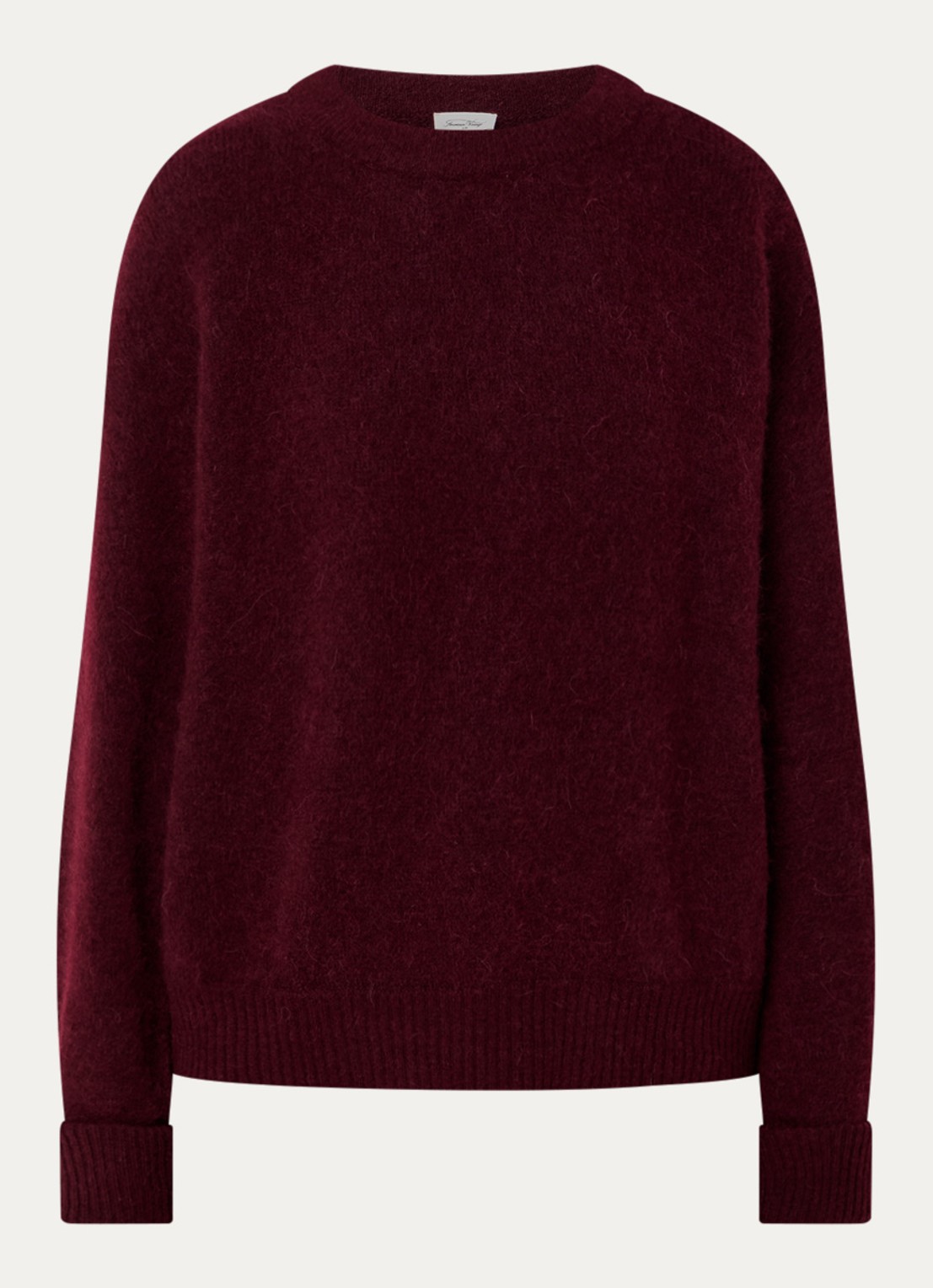 American Vintage Fijngebreide pullover in wolblend - voorkant 2 bordeauxrood