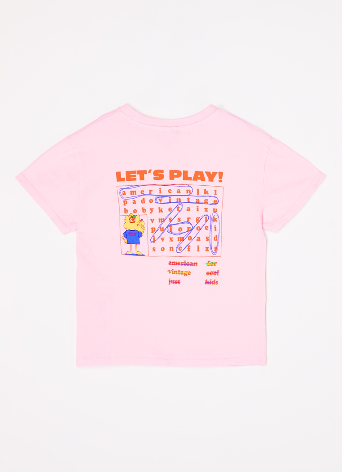 American Vintage Fiz Valley T-shirt met logoprint - voorkant 2 roze