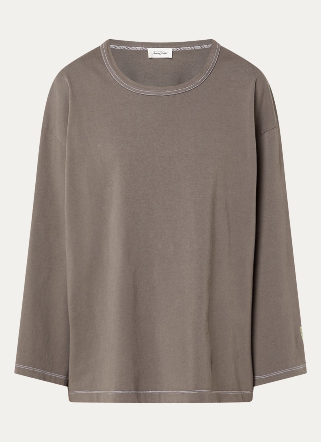American Vintage Fizvalley long sleeve met ronde hals - voorkant 3 lichtbruin