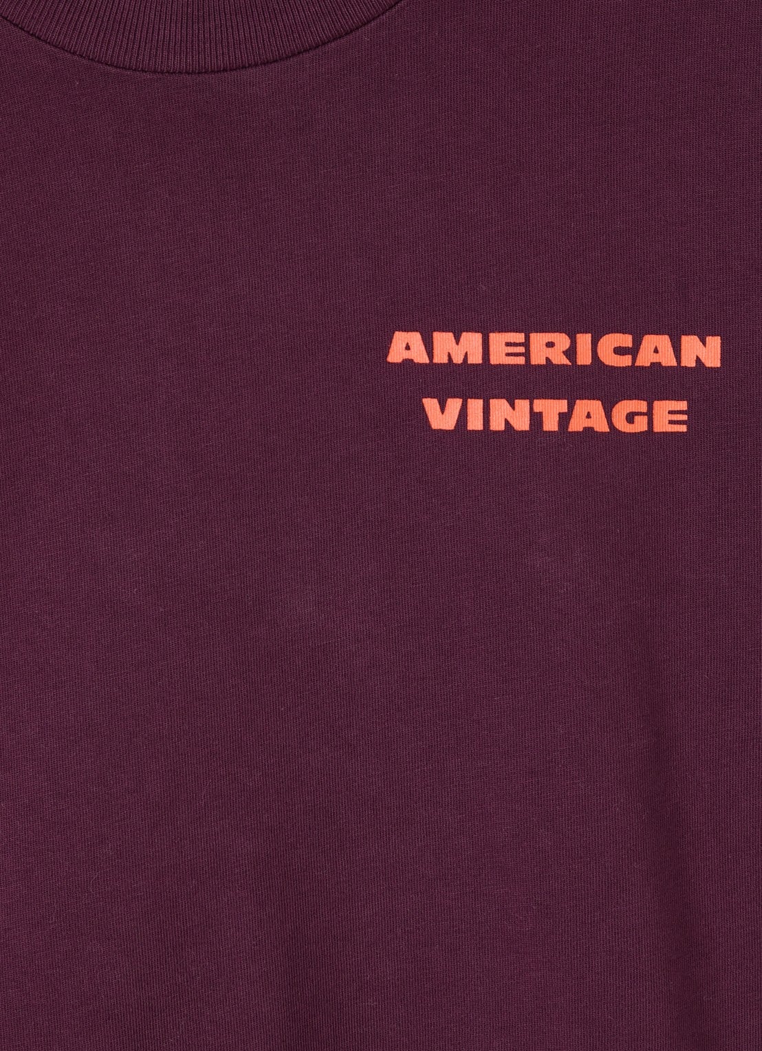 American Vintage Fizvalley longsleeve met logo- en backprint - detail aubergine