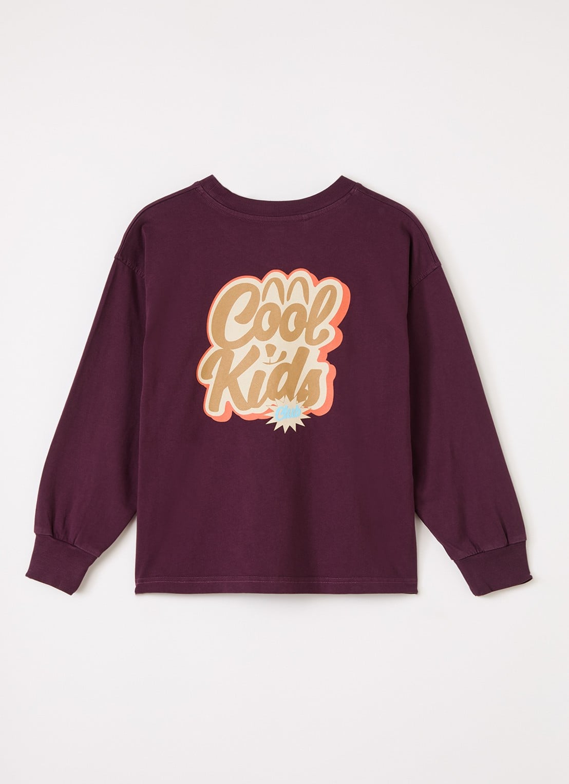 American Vintage Fizvalley longsleeve met logo- en backprint - voorkant 3 aubergine