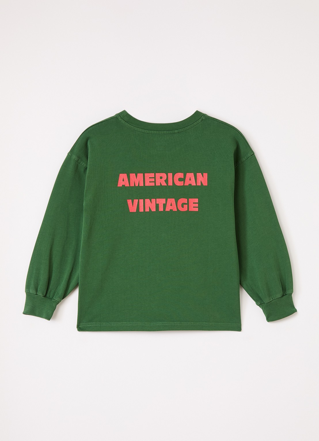 American Vintage Fizvalley longsleeve met logo- en backprint - voorkant 3 groen