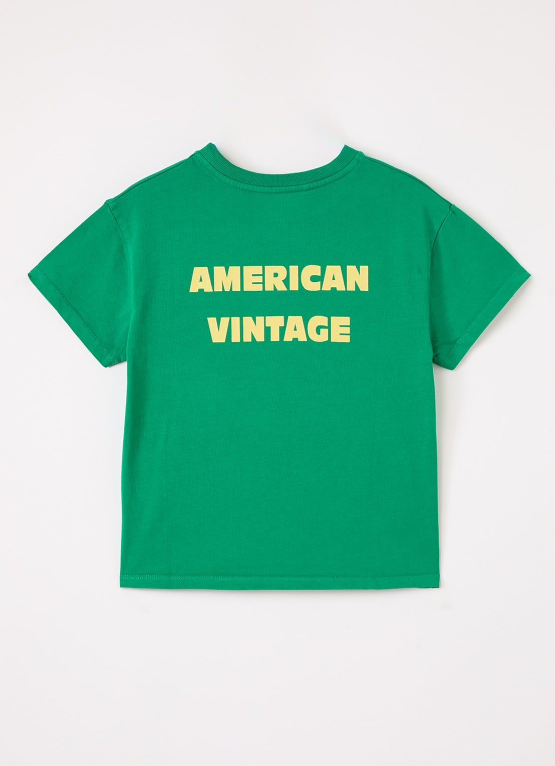 American Vintage Fizvalley T-shirt met logo- en backprint - voorkant 2 mint