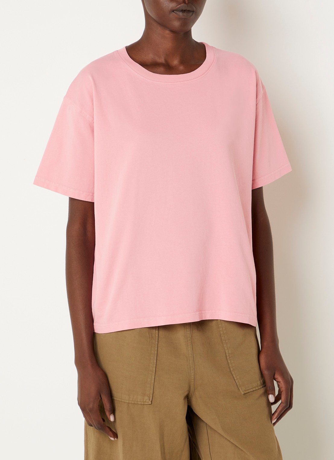 American Vintage Fizvalley T-shirt met ronde hals - detail 3 roze