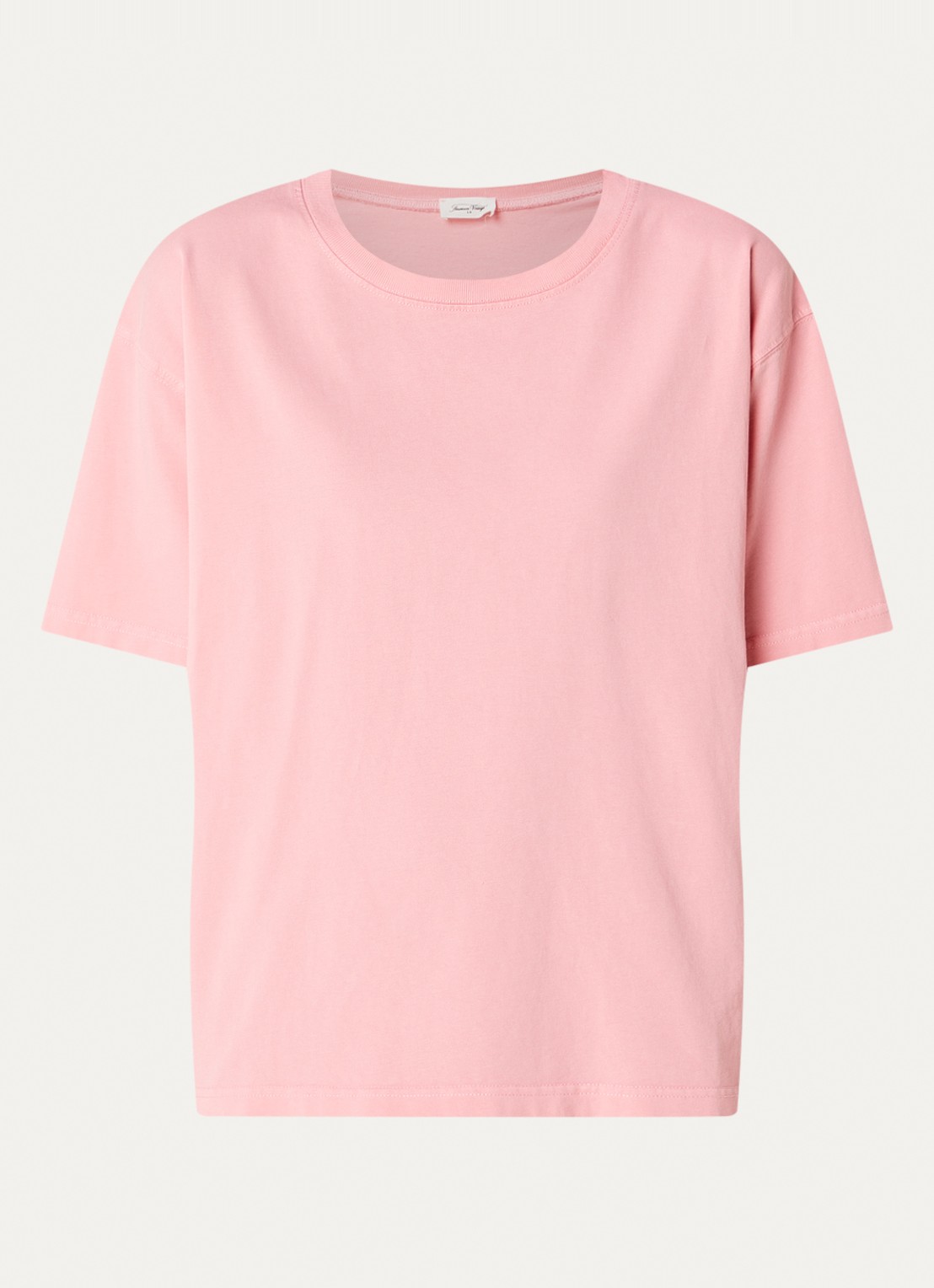 American Vintage Fizvalley T-shirt met ronde hals - voorkant roze