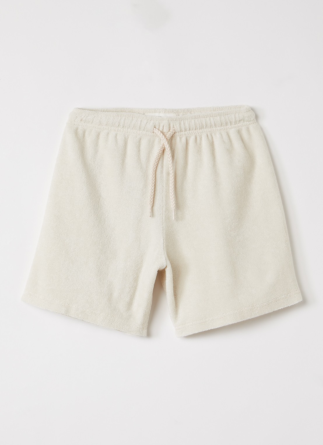American Vintage Fluxow loose fit korte broek van badstof - voorkant 2 creme